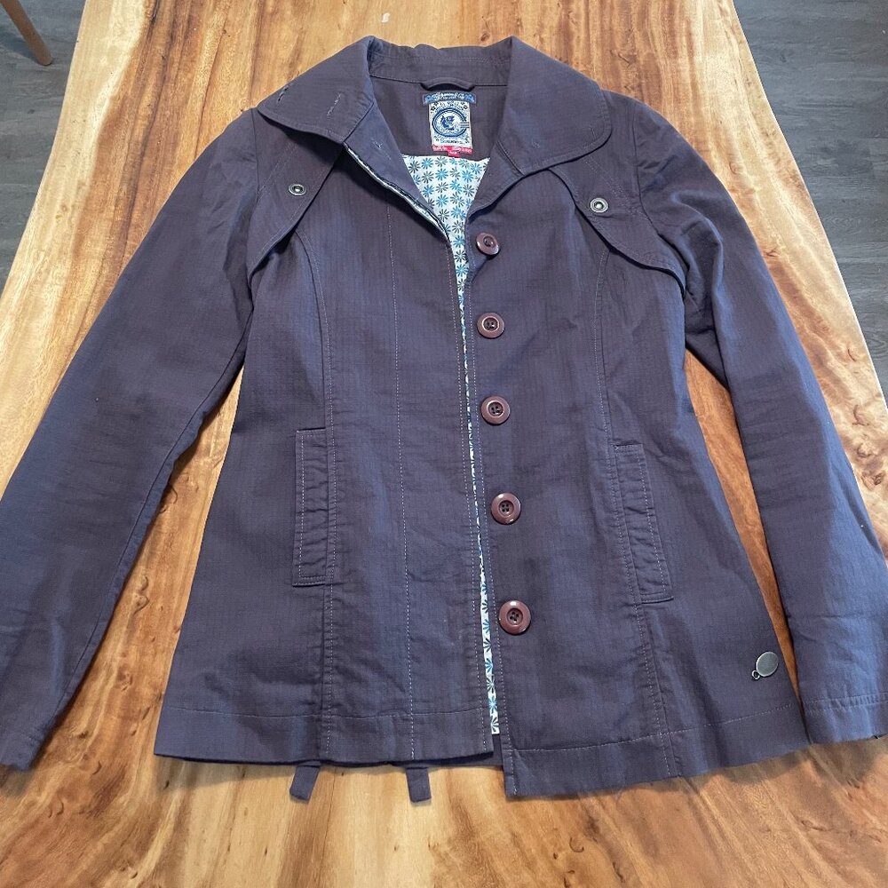 Womens 3 Three Stones Coat Utility Jacket Grey Size Small
